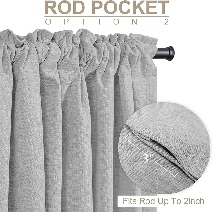 100% Blackout Shield Linen Blackout Curtains