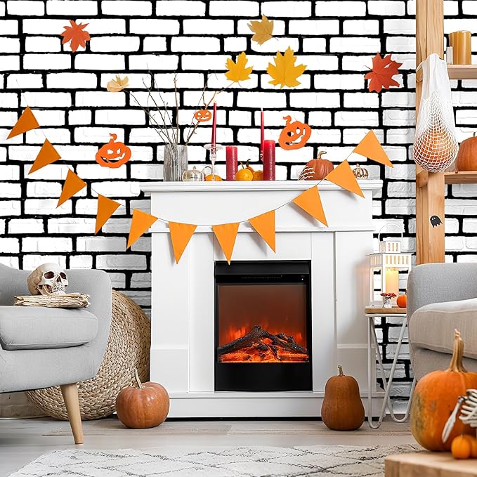 Chuangdi 2pcs 4.5 x 9 Feet Brick Wallpaper Peel and Stick Backdrop Tablecloth