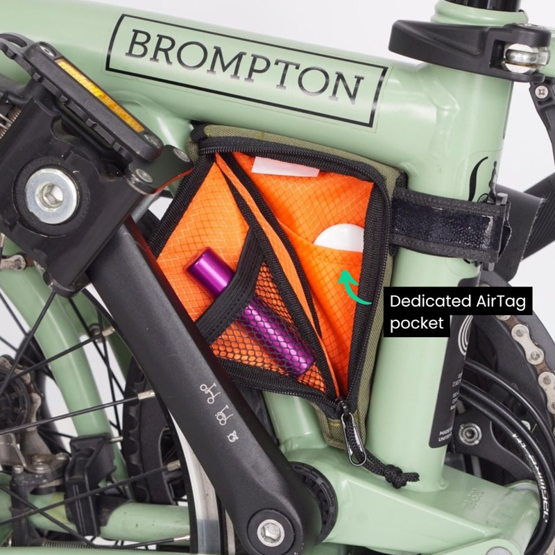 Vincita Boomerang Bag 3.0 – Frame Bag for Brompton Bike (A, C & P Line) – Anti-Slip Slim Tool Pouch with Magnetic Mount – Detachable Straps & Bright Lining – Fold-Compatible Storage (Grey)
