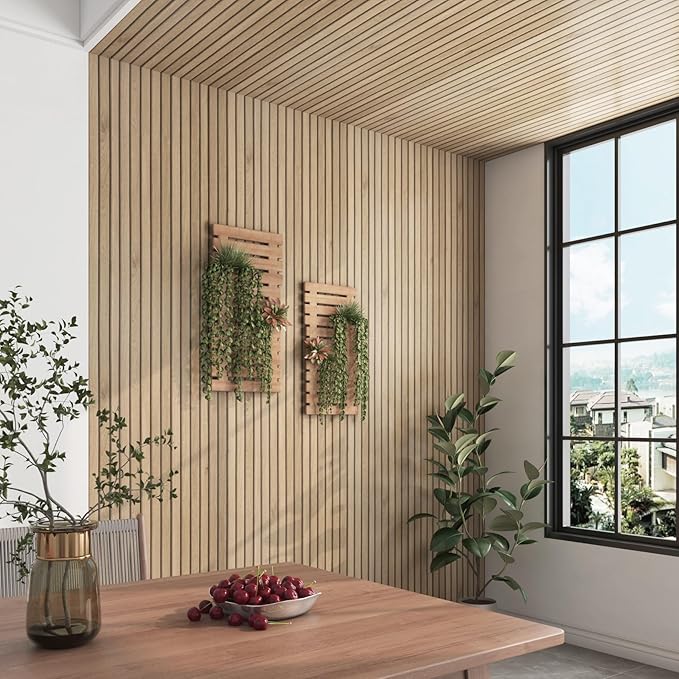 30"x160" Wood Slats Wallpaper for Bedroom Accent Walls Natural Wood Contact