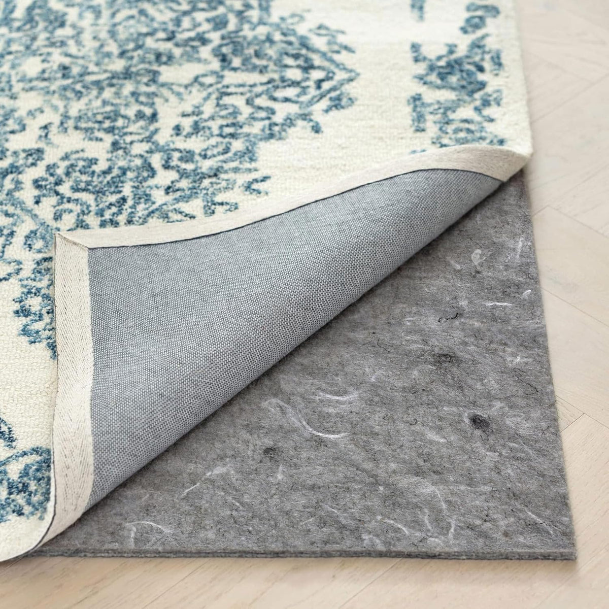 RUGPADUSA - Dual Surface - 7'10" x 10' - 1/8" Thick - Felt + Rubber - Non-Slip Backing Rug Pad - Adds Low-Profile Comfort and Protection