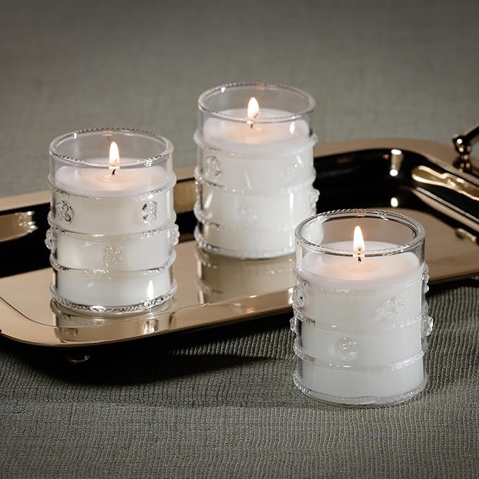 Zodax Grand Casablanca Glass Jar Scented Candle for Home Decor - Single-Wick Candle Ideal for Kitchen and Bathroom - Makes a Great Gift for Women and Men - Magnolia Petals - 2.82 Oz. - 3 Pack