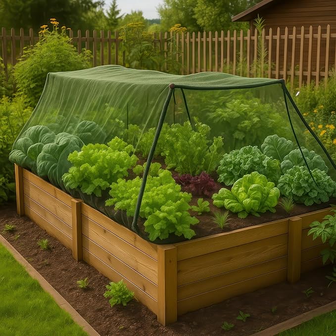 Green DIY Mosquito Net Fabric | 10x20 FT Netting | Insect Cover for Garden, Patio, Outdoor & Windows | Multiple Sizes in Black, White & Green | Raised Bed Screen Mesh Barrier
