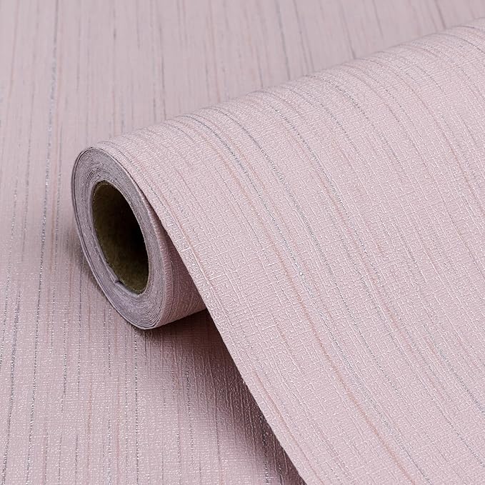 Pink Grasscloth Peel and Stick Wallpaper Texture Contact Paper A Set of 15.7" X