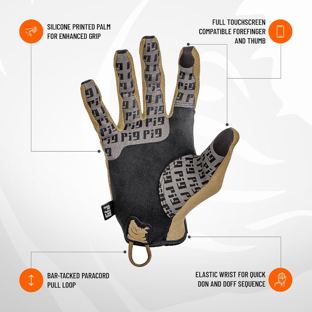 PIG Delta Tactical Gloves - Touchscreen Compatible, High Dexterity for Shooting | 1 Pair
