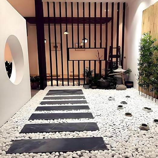 FANTIAN 40 lbs White River Rocks for Landscaping, 2-3 Inch Polished Pebbles for Indoor Plants, Decorative White Stones for Planters, Vase, Aquarium, Fish Tank and Garden