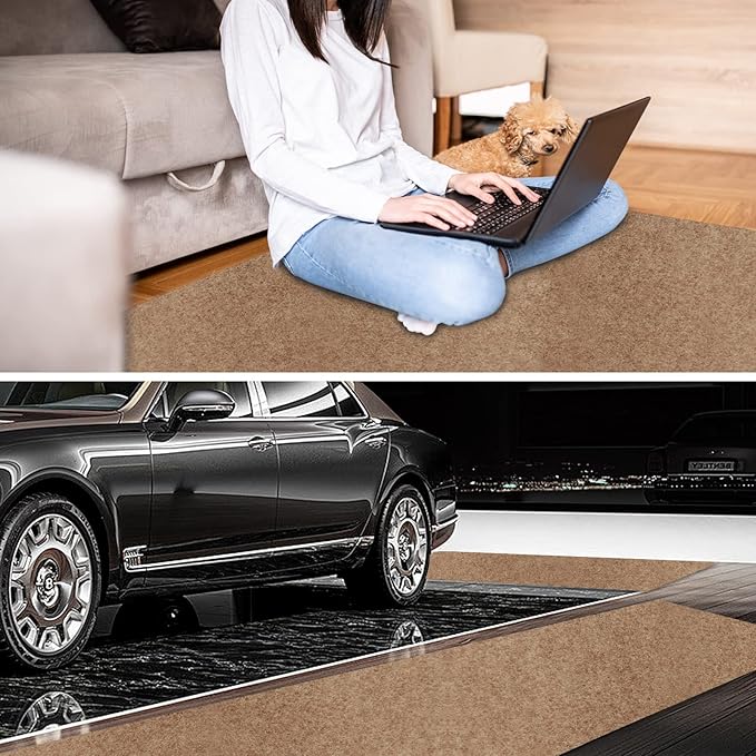 3' x 19' Runner Rugs with Rubber Backing, Indoor Outdoor Utility Carpet Runner Rugs, Sand, Can Be Used as Aisle for The RV and Boat, Laundry Room and Balcony
