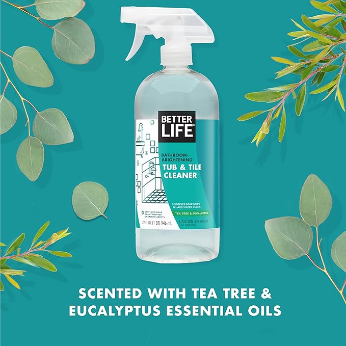 Better Life Floor Cleaner 32 Oz 2 Pack + All Purpose Cleaner Unscented 32 Oz Pack of 2 + Tub & Tile Cleaner 32 Oz 2 Pack