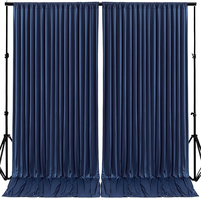 Navy Blue Backdrop Curtain for Parties Wrinkle Free Photo Curtains Backdrop Drapes Fabric Decoration for Wedding Birthday Party Baby Shower 5ft x 7ft,2 Panels