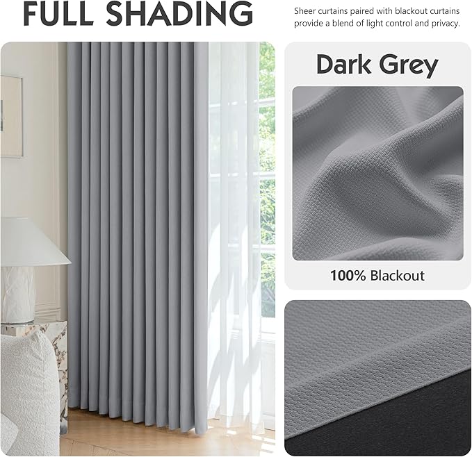 FMFUNCTEX 100% Blackout Curtains
