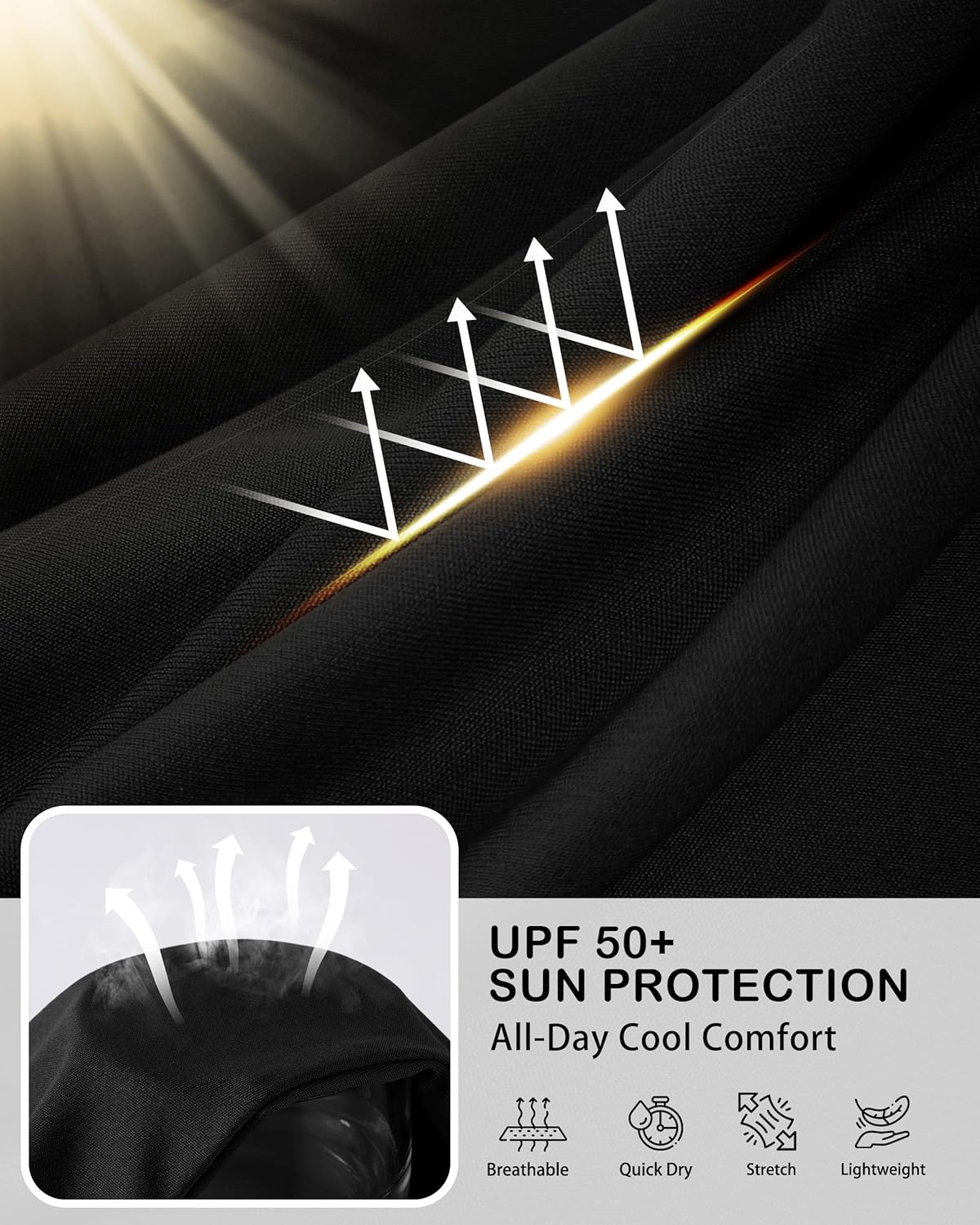 Roadbox Men's UPF 50+ UV Sun Protection Long Sleeve Cooling Rash Guard | Quick Dry Fishing Shirt