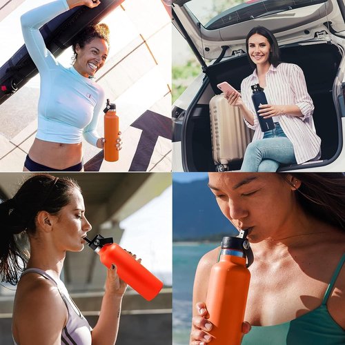 Hydro Flask Straw Lid - Flexible Replacement Lid for 18/21/24 oz Standard Mouth Bottles | BPA Free
