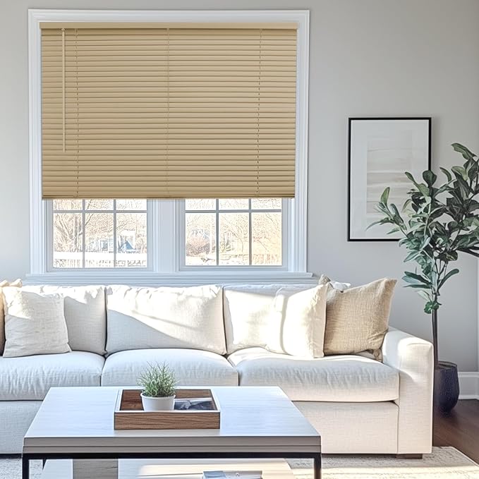 CHICOLOGY Mini Blinds for Indoor Windows – 24"W x 72"H, Cappuccino Horizontal