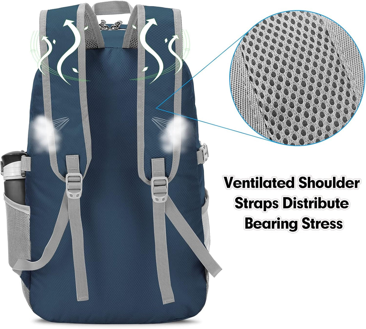 ZOMAKE Lightweight Packable Backpack - 35L Light Foldable Hiking Backpacks Water Resistant Collapsible Daypack for Travel(Dimgray)