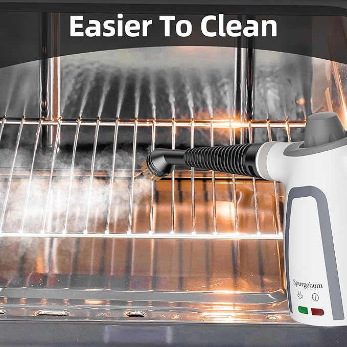 Spurgehom High-Pressure Steam Cleaner 1050W Fast Heating, 11-in-1 Multi-Surface Steamer with Safety Lock & 8 Accessories – Dirty-Free for Floors, Windows, Cars