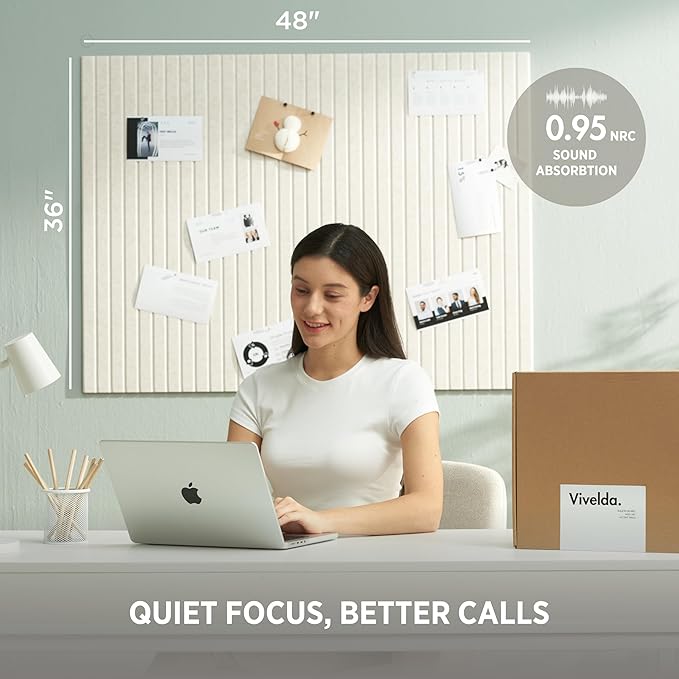 VIVELDA Large Bulletin Board 48x36- Office Wall Organizer, Replace Your Old