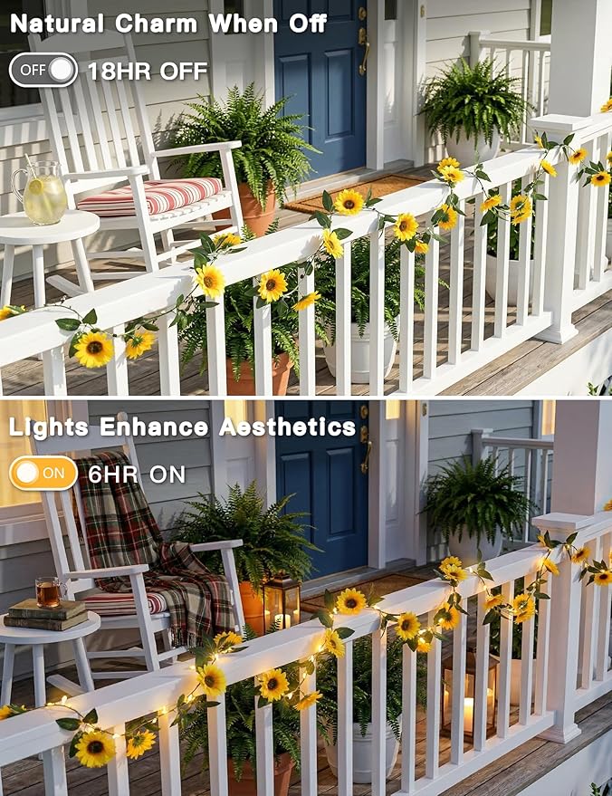suddus Artificial Sunflower Garland