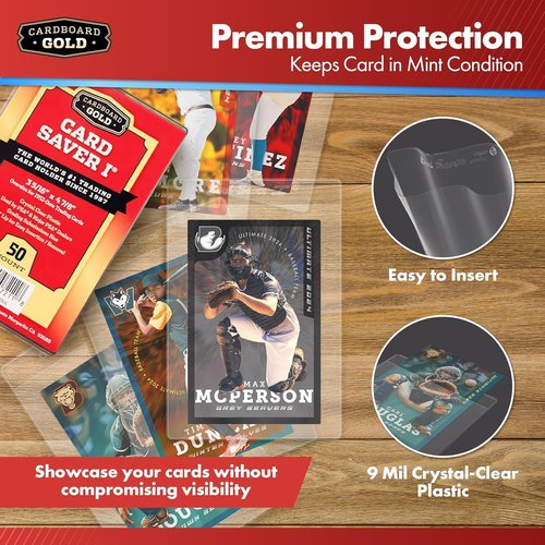 Cardboard Gold Card Saver | 1-2000 Count Semi-Rigid Trading Card Holder - PSA-Approved Protectors for Sports Cards