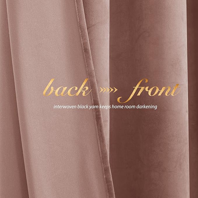 NICETOWN Dusty Pink Velvet Curtains and Drapes