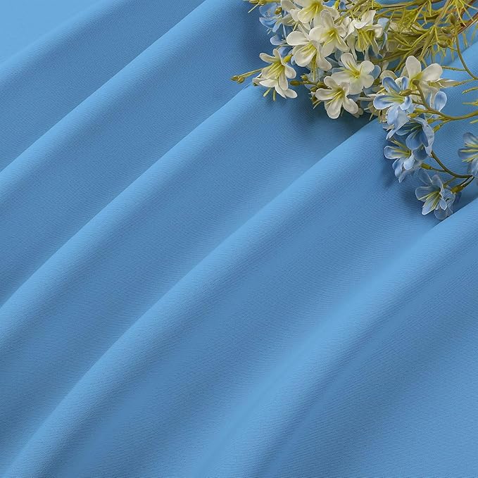 CUCRAF Light Blue Blackout Curtains 63 inch Length 2 Panels Set, Rod Pocket
