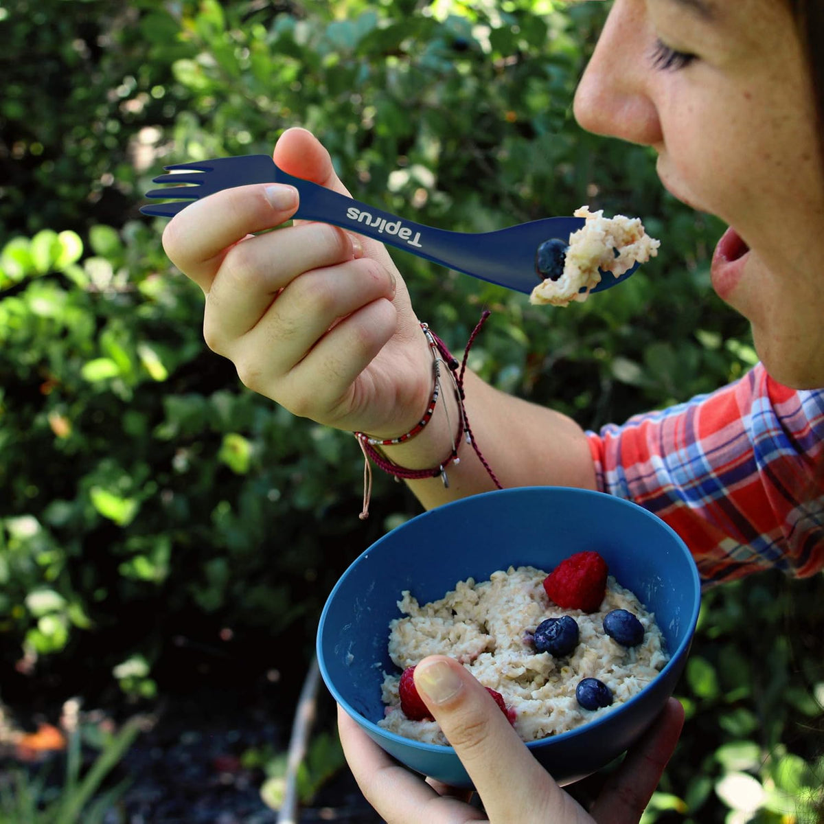Tapirus 4-Piece Spork Set - 7-Inch Durable BPA-Free Utensils for Camping & Outdoor Use