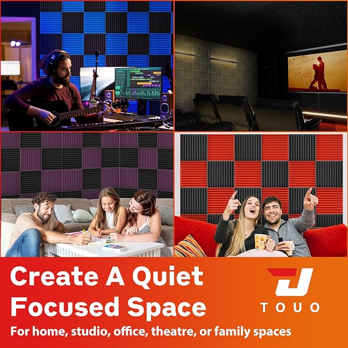 12 Pack Acoustic Panels – Sound Proof Foam Panels