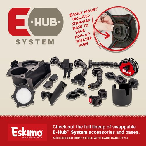 Eskimo® E-Hub Bucket Base (2-Pack), Shelters, Black, Locking Connection, E-Hub System, 44616