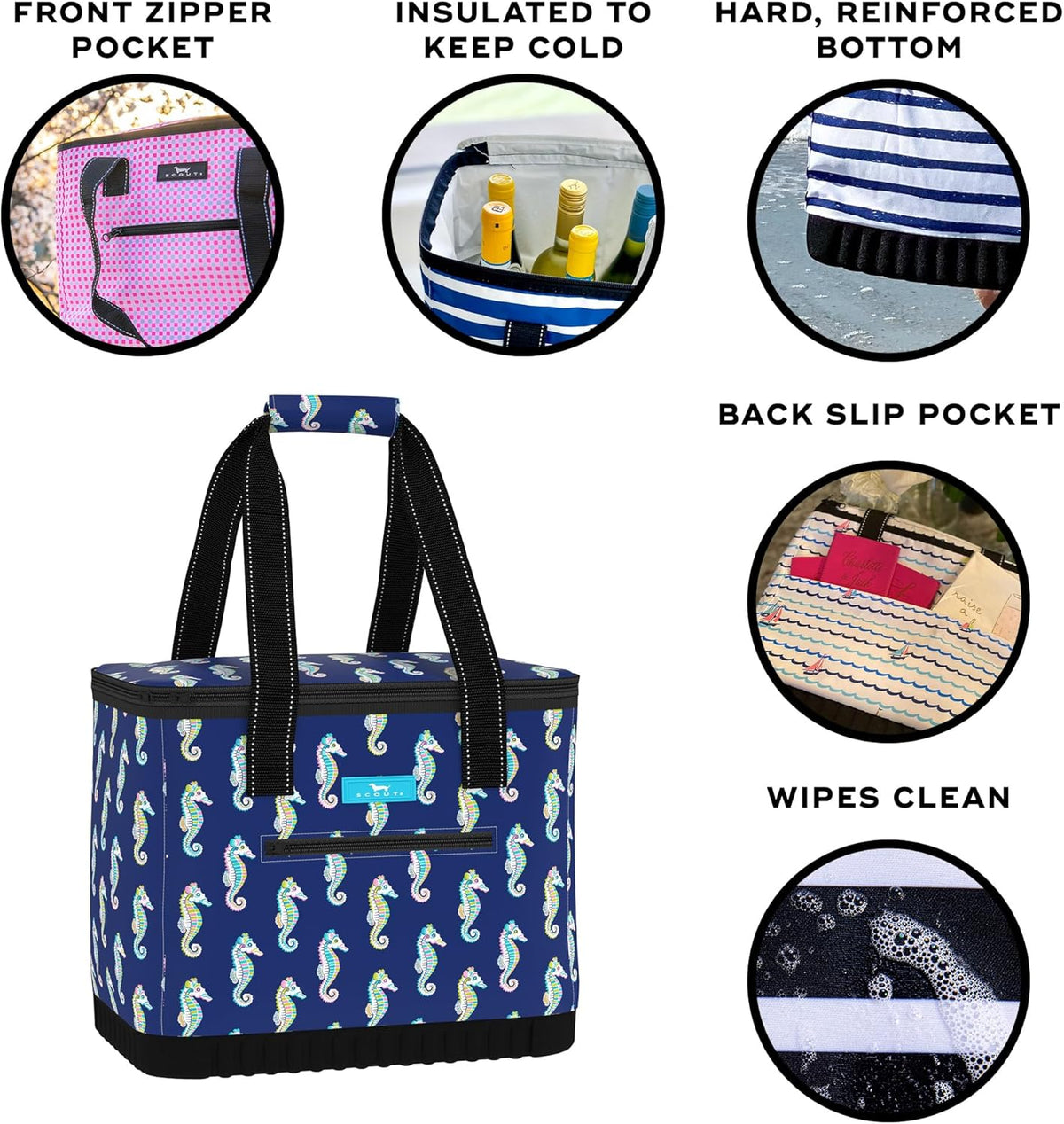 SCOUT The Stiff One - Large, Soft, Lightweight, Insulated Cooler with Hard Bottom, Beach, Family, Travel, Picnic Cooler