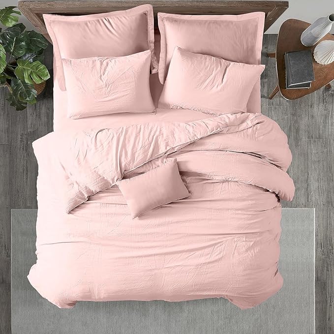 Kotton Culture 120"x120" 3 Pc Super King Plus/Super Oversize King Duvet Cover Set 100% Egyptian Cotton - 600 TC Comforter Cover,Zipper Closure & Corner Ties -Fits Only Extra Large Inserts -Pink Blush