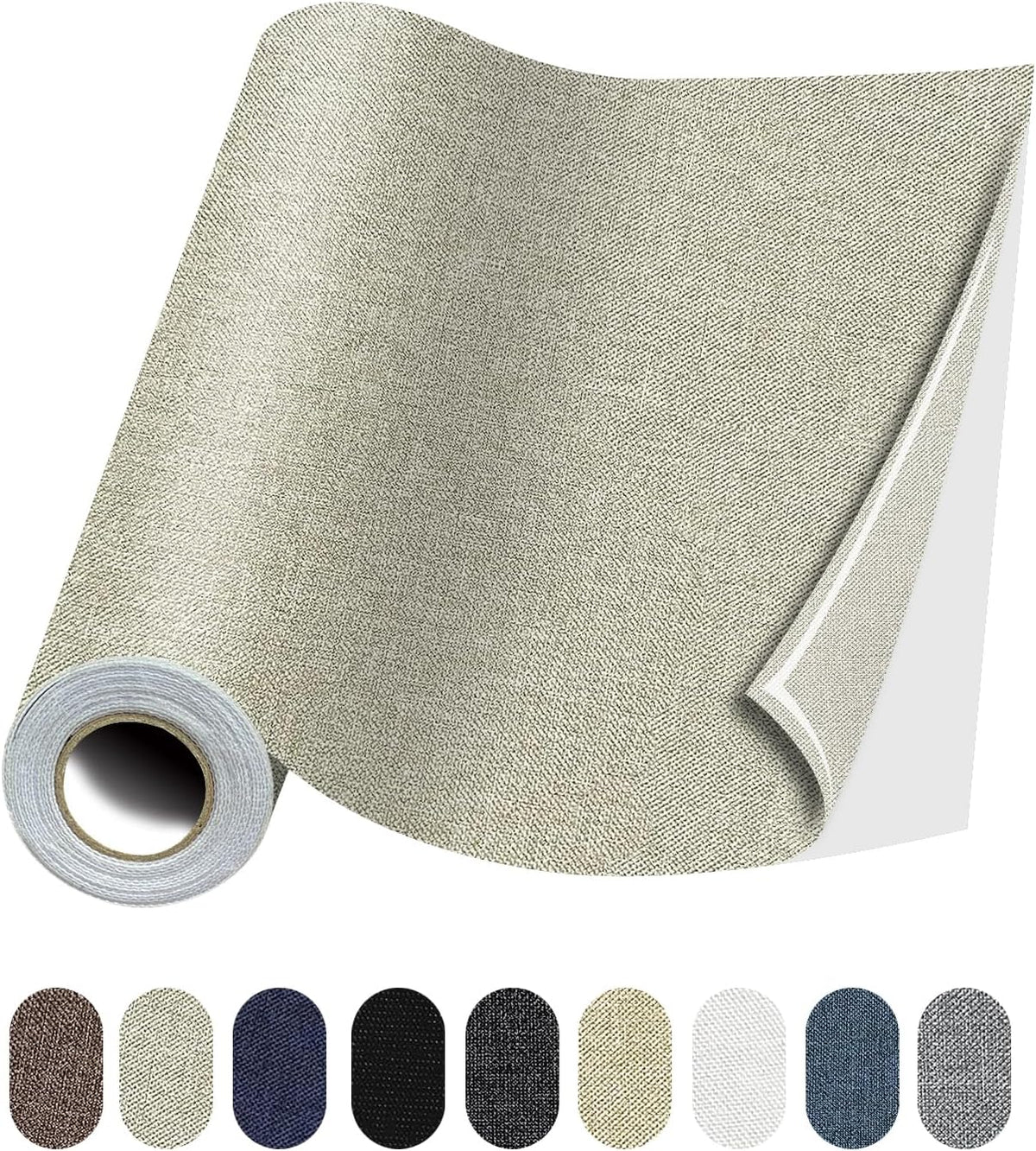 Fabric Repair Patches, Linen Repair Tape Self-Adhesive Fabric Patches Durable, DIY Large Linen Tape for Sofa, Couches, Furniture, Chair, Clothing （3.5X79 Inch, Beige）