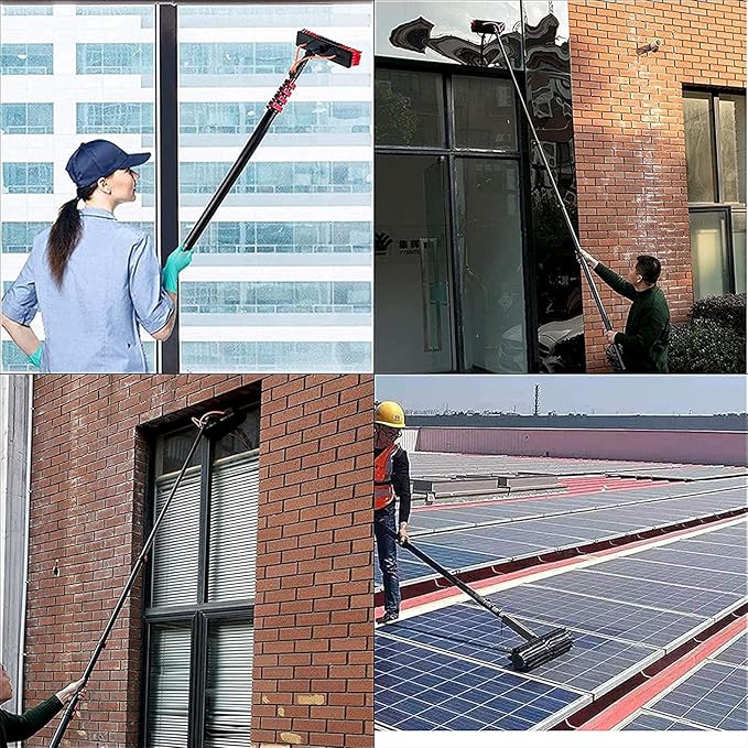 Professional Window Cleaner Window Cleaning Tool,3.6m/12FT Window Cleaning Pole Water Fed Telescopic Brush extendable Window Cleaning kit