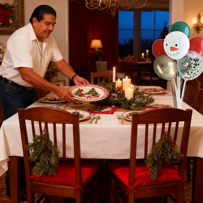 4 Sets Christmas Centerpieces for Tables, Snowman Balloon Stands for Tables, Red Green and Gold Balloons for Xmas Party, Table Centerpieces Decorations for Christmas Party New Years 2026