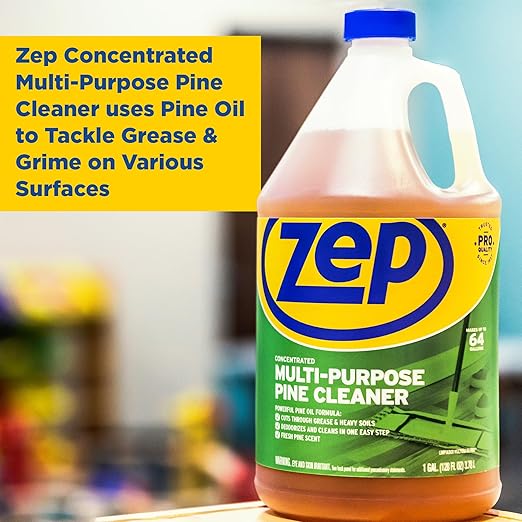 Zep Concentrated Multi-Purpose Pine Cleaner - 128 oz (Case of 4)- ZUMPP128 - Multi-Purpose Cleaner for Professional, Commercial and Household Use, From the Bathroom to Kitchens and Dining Rooms