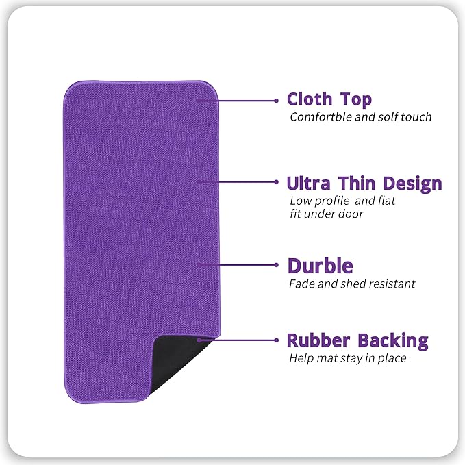 Bath Mat,Ultra Thin Bathroom Runner Rugs,Large Bath Mats for Bathroom,Quick Dry,Non-Slip,Machine Washable,Low Pile,Bath Rug,Shower Outside,Sink,Home Decor Accessories.Purple,2'x6'(24x72inch)