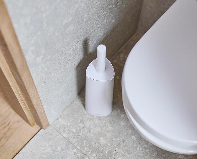 Joseph Joseph Flex 360 Silicone Toilet Brush & Holder, 360 Clean, Anti-Drip, Replaceable Head, White