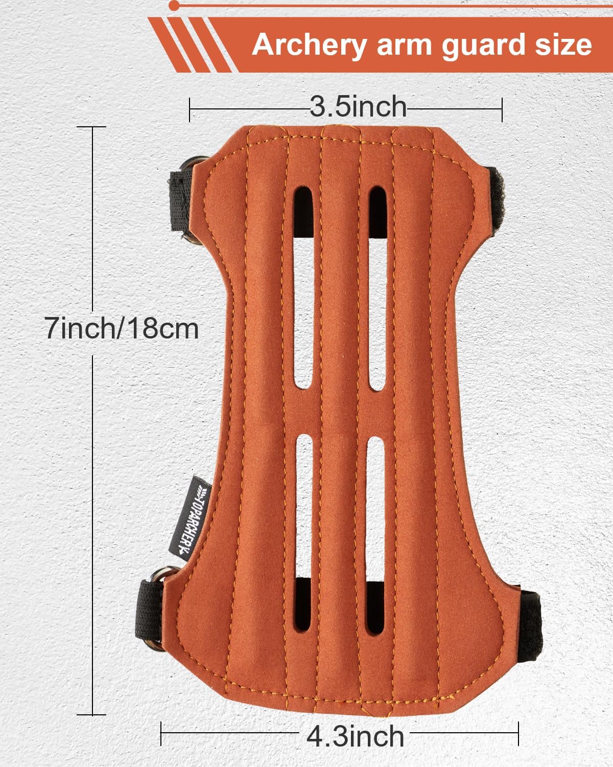Toparchery Arm Guard & 3-Finger Protective Gloves - Brown for Recurve & Compound Bow Shooting