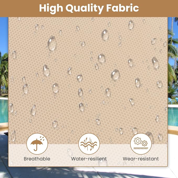 GYMAX Lounge Chairs for Outside, Extra High Folding Beach Tanning Lounger with Adjustable Backrest, Footrest & Removable Pillow, Sunbath Lounge for Patio, Lawn, Poolside (1, Beige with Pocket)