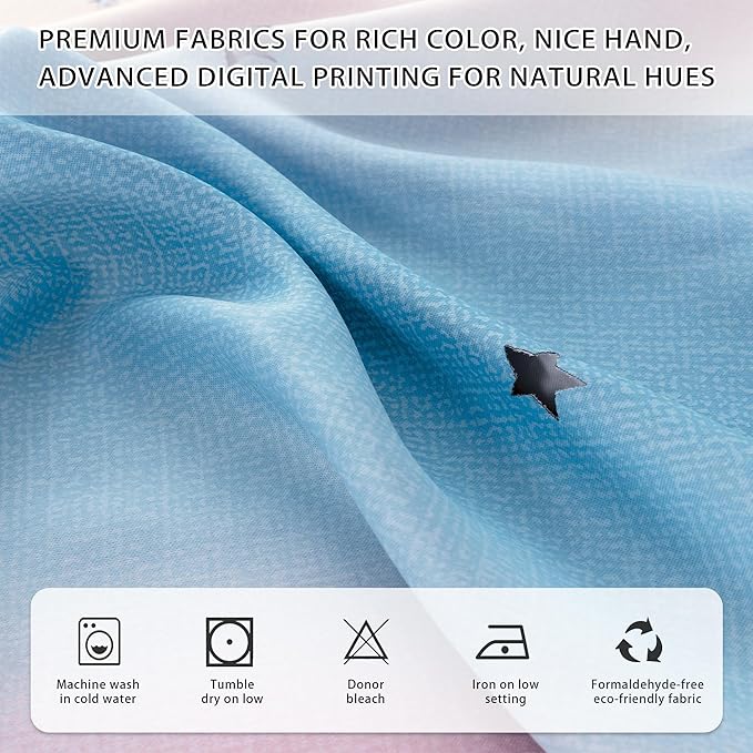 XiDi Curtains for Bedroom Decor, Kids Room Curtains for Girls Rainbow Colour
