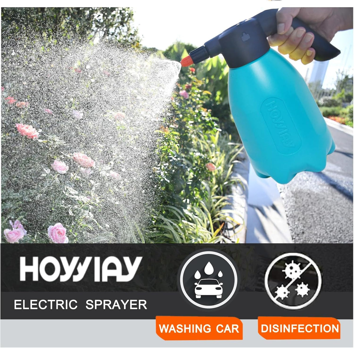 ES2-PRO Electric Spray Bottle 2L/0.5Gallon Plant Mister,Spray About 30 Gallons On a Single Charge,Rechargeable Battery Powered Sprayer,Automatic Watering Can,Pump Sprayer for Indoor Plants (Blue)