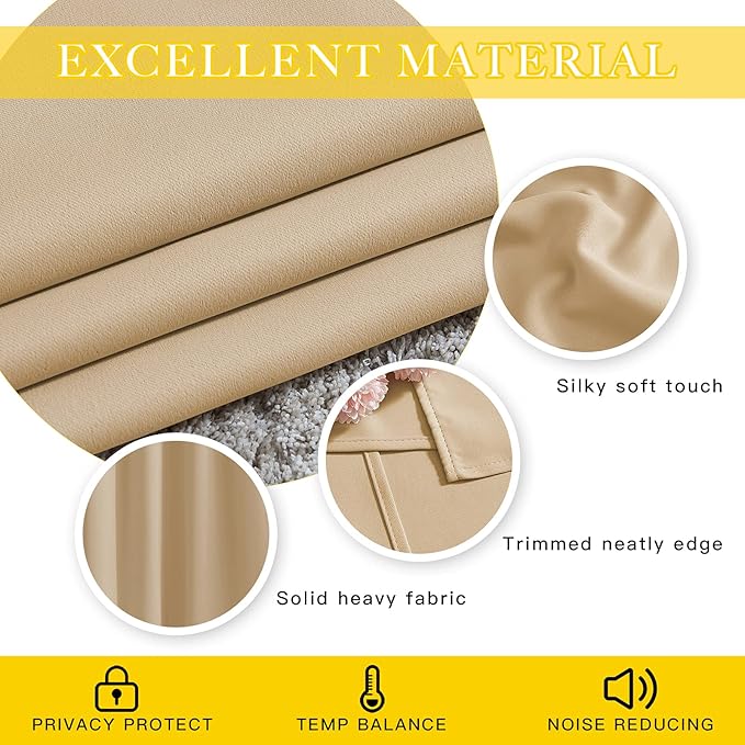 NICETOWN Room Darkening Extra Wide Curtain 102 inch Length, Grommet Thermal