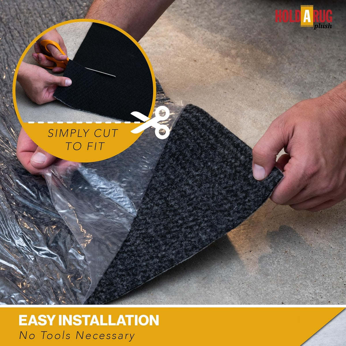 Hold-a-Rug Plush 2' x 4' Nonskid, Nonslip Rug Pad, Reversible Gripper, ¼ Thick, Safe for All Floors and Carpet, Keep Area Rugs Secure