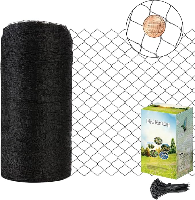 15x20ft Bird Netting, 1/2 inch Mesh, Heavy Duty Garden Netting for Fruit Trees, Blueberry Bushes, Vegetables, Extra Strong Woven Mesh Against Birds, Deer, Squirrels, Poultry and Other Animals