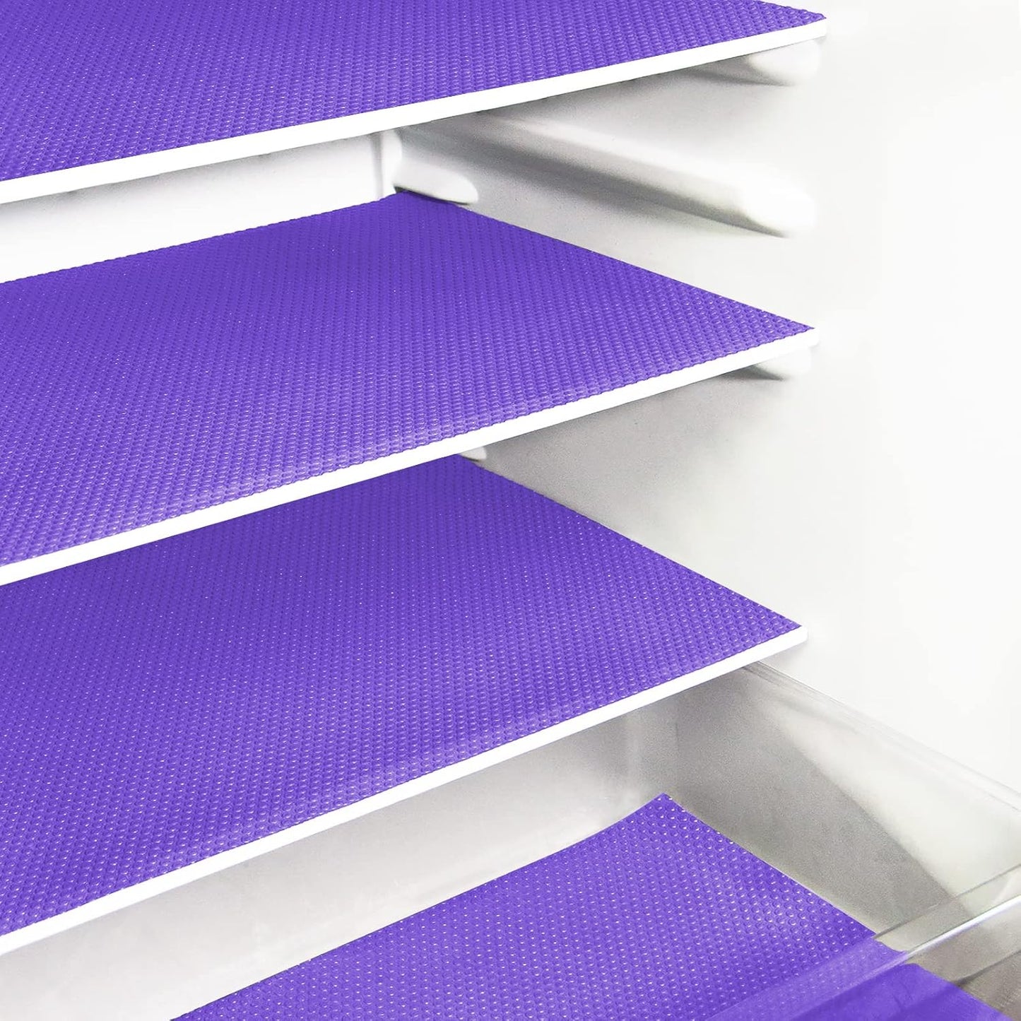 24Pcs Refrigerator Liners, Washable Fridge Liner Mats Covers Pads for Glass Shelf Cupboard Cabinet Drawer Home Kitchen Accessories Organization (Purple)