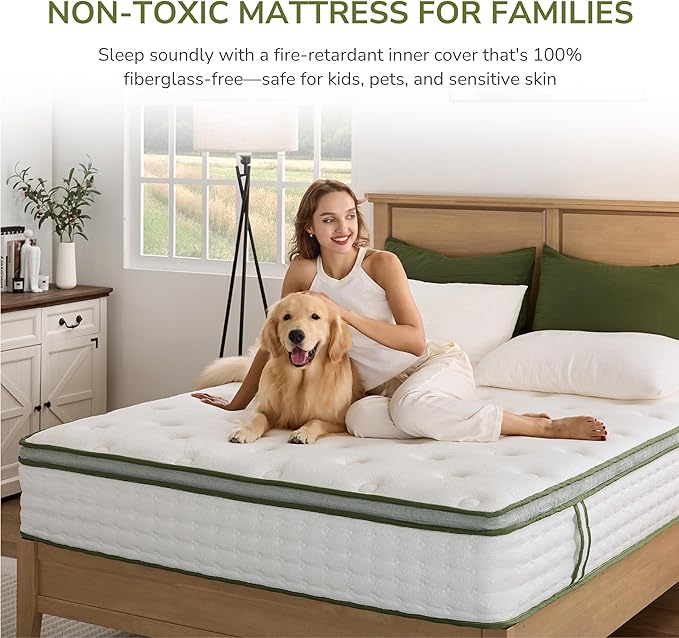 King Mattress, 12 Inch King Hybrid Mattress with Individually Pocket Innerspring for Cool Motion Isolation & Silent Sleep, Pressure Relief, Edge Support,Medium Firm