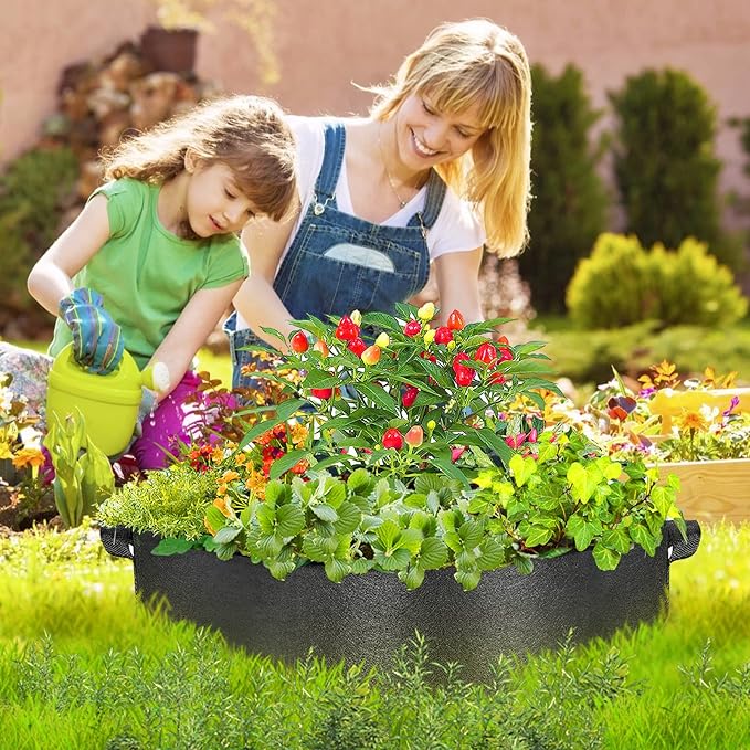ZtohPyo 50 Gallon Plant Grow Bags, Large Fabric Raised Garden Bed with Handles, Durable Garden Beds Planters Aeration Gardening Container to Grow Vegetables for Outdoor Plants