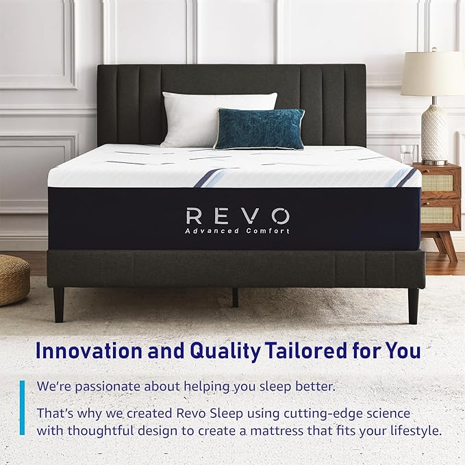 REVO Sleep Gel Memory Foam Mattress, 12-Inch Full – Cooling Gel Foam Mattress with Plush Comfort, Pressure Relief & Balanced Support – Ideal for Teens or Guest Bedrooms