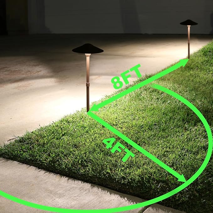 Lumina Lighting® 4W Landscape Lighting 12V Landscape Lights Low Voltage Landscape Path Lights Warm White Waterproof Outdoor Replaceable G4 LED Bulb for Garden Pathway Lawn Yard (Bronze) (8-Pack)