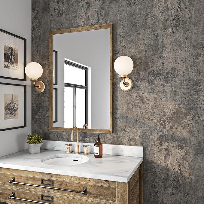 Livelynine 15.8x197 Concrete Limewash Peel and Stick Dorm Wallpaper Removable