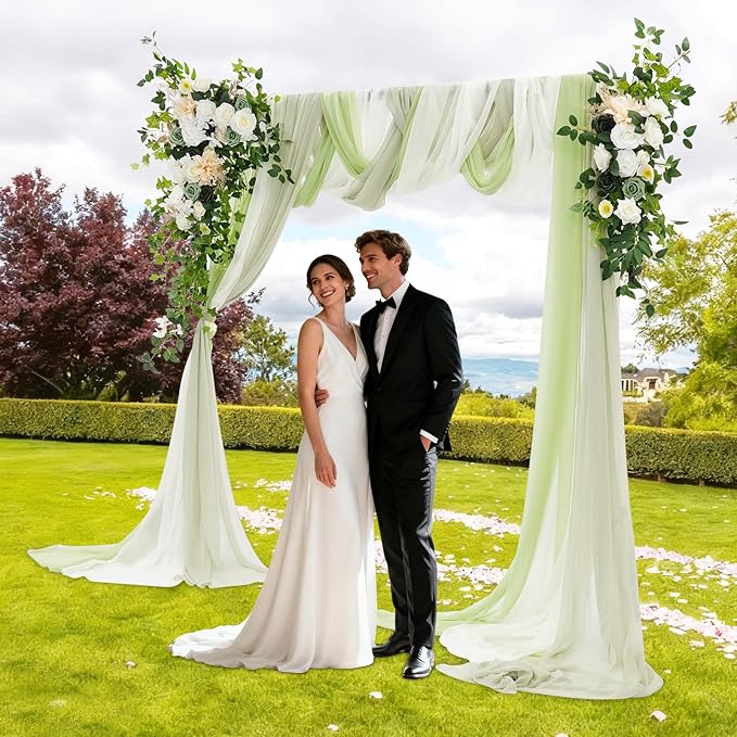 Artificial Wedding Arch Flowers Kit (Pack of 5),2pcs Artificial Hanging Flower Arch Decor,for Wedding Ceremony Arbor Reception Backdrop Rose Floral Party Outdoor Decoration Green