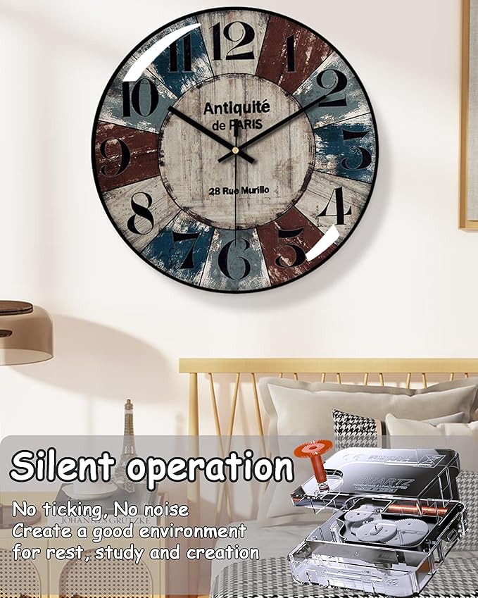 Decorative Wall Clocks Batterys Operated, Retro Wall Clock